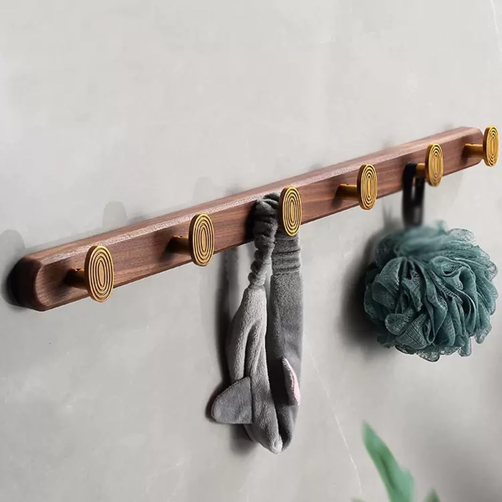 Huthaken aus Holz im chinesischen Stil für Wand, Tür, Veranda, Wohnzimmer, Reihenaufhänger, Garderobe, Wandhalterung mit 5 Haken