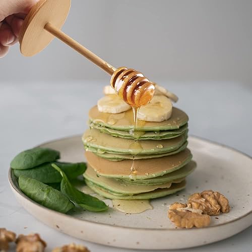 Miniatura 2 de Juego de 2 tarros de madera para miel con tapas, palito de madera para tarros de boca regular, tapas de panal de miel para boca regular, tarros de