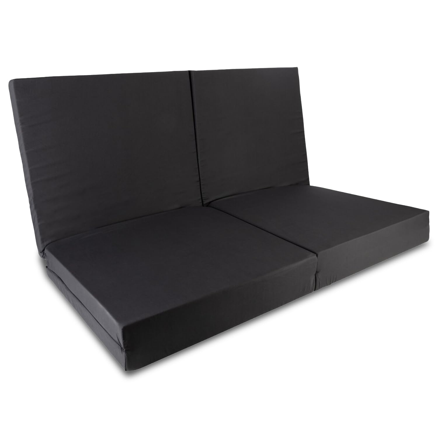 CloudComfort Materasso Matrimoniale Pieghevole Ospiti 140x195 cm 6 Pezzi Nero Letto Matrimoniale e Singolo Con Borsa Per Il Trasporto, Nucleo In Schiuma Extra Spessa Altezza 14 Cm Singolo
