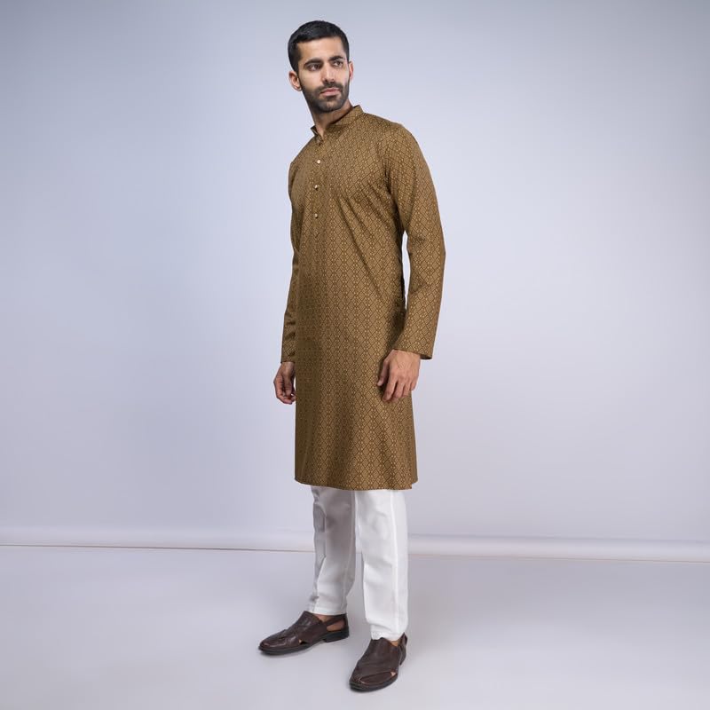 Image of BELLAZO Men's Premium Cotton Printed Regular Kurta | Stylish Kurta for Weddings /Festivals