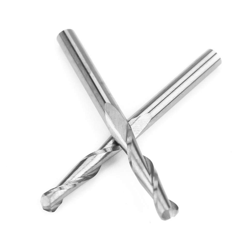 10Pcs/Pack 3.175 x17mm Tungstène Acier Double Flûtes Carbure Boule Nez Fraises CNC Bits pour la coupe et la gravure