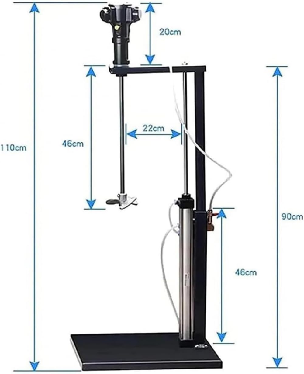 Mezclador de soporte neumático, mezclador de pintura de 1/8HP 2600RPM para uso industrial, agitador de aire de impulsor de acero inoxidable de 10 cm para herramienta de mezcla de revestimiento de