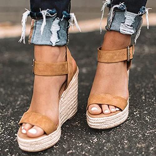 UTIKLIOU Wedge Sandals for Women Platform Sandals Open Toe Wedge Heels Casual Summer Sandals3