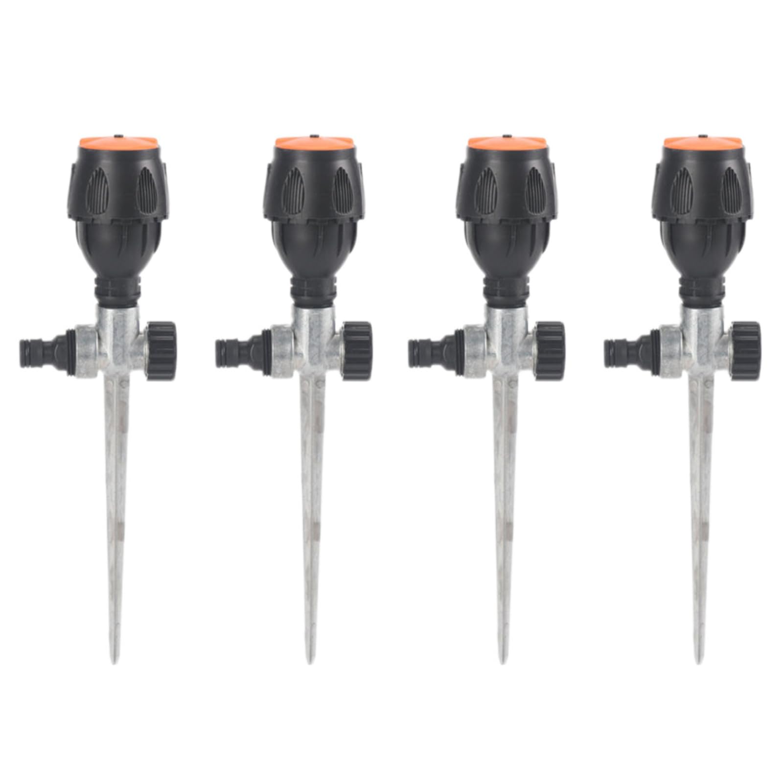 Mag Rasensprenger, Gartenbewässerung, Rasendüse, Metall-Impakt-Impuls-Wassersprinkler für Garten, Rasensprenger, Spike, Bewässerung von Pflanzen, Blumen, Gemüse, 4 Stück
