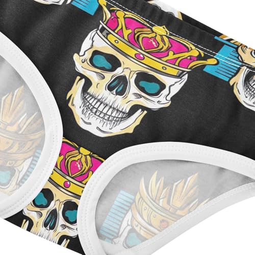 Cartoon Girls Underwear Toddlers 2t Cotton Panties for Girl Funny Skulls Black Briefs Kids Undies4