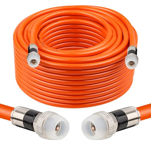 Câble coaxial RG6 résistant aux intempéries avec gaine caoutchouc de 18,2 m