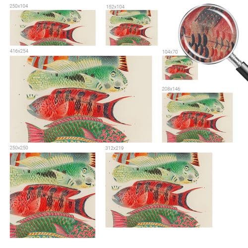 Peces exóticos autoadhesivos 104x70 cm para renovar paredes sin obras 6
