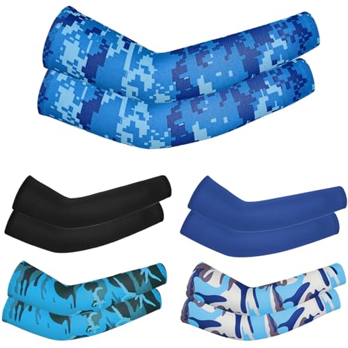 BEAHING Mangas de Brazo, 5 Pares Mangas de Brazo para niños Protección Solar UV Compresión de enfriamiento Cubierta de Verano para 4-7 niños para Actividades al Aire Libre