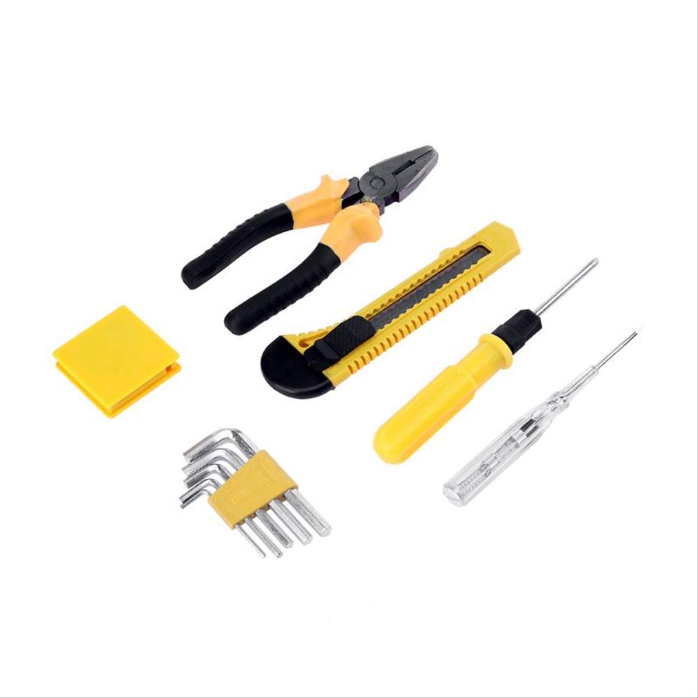 11pcs Kit Di Attrezzi Per La Riparazione Dell'auto Per Uso Domestico Cacciavite + Pinze Per Cavi + Chiave + Cassetta Degli Attrezzi A