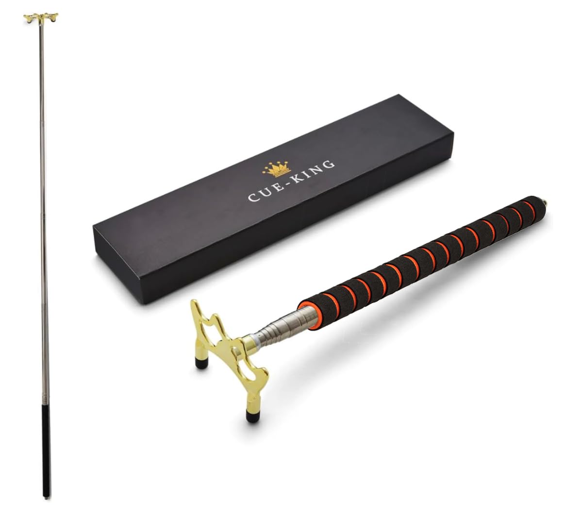 Cue-King Bâton de Pont télescopique avec poignée Premium, Accessoires de Piscine, Accessoires de Snooker, Pont pour Snooker