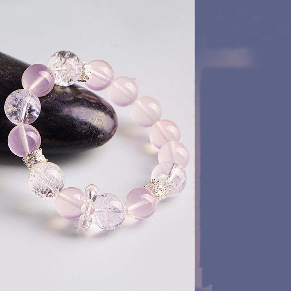 Pulsera de Chakra del corazón de Cuarzo Rosa, Pulsera de Cristal Natural para el Equilibrio Emocional del Amor incondicional, Regalo Espiritual para Las Mujeres, Estiramiento