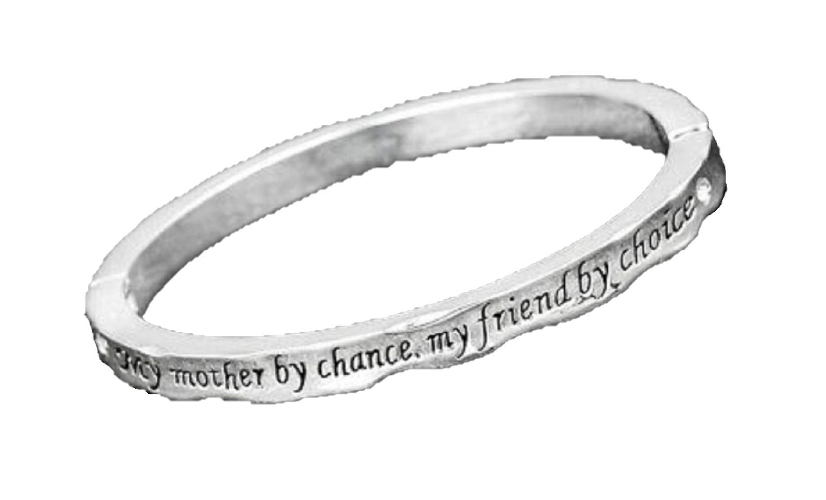 equilibriumSilver Plated Mum Bangle with The Inscription - 'My Mother by Chance, My Friend by Choice'