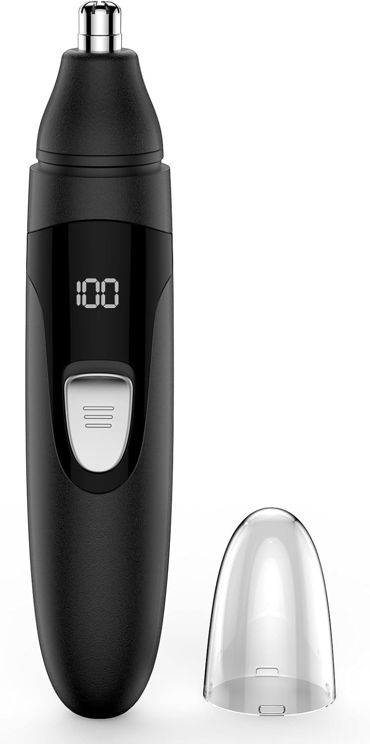 Nose Hair Trimmer Painless Rechargeable Ear and Eyebrow Trimmer Professional with Edge Blades Black