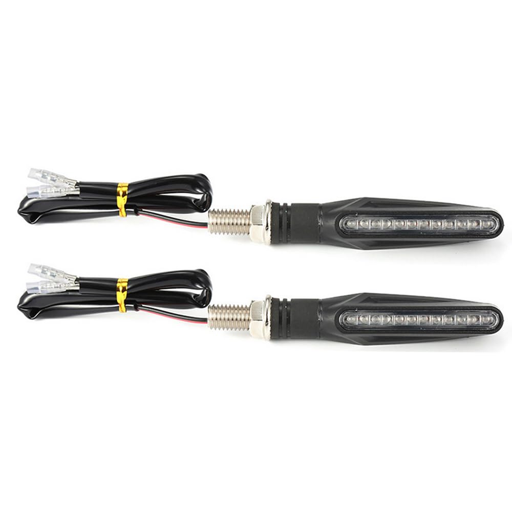 Motorcycle Blinkers Indicator Turn Signal Amber Flowing Sequential Universal Lamp (Pack of 2)