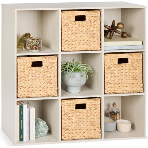 Best Choice Products 9-Cube Storage Organizer 11in Shelf Opening Bookcase Display Shelf Customizable w/ 3 Removable Back Panels - Whitewash