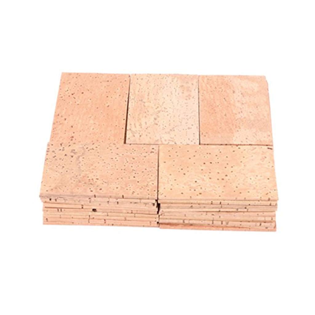 ZHOUYQX 50Pieces/pack Saxophone Neck Cork Neck Cork Sheet Use for Soprano Sax Parts Cork Instrument Replacements Set Wood color