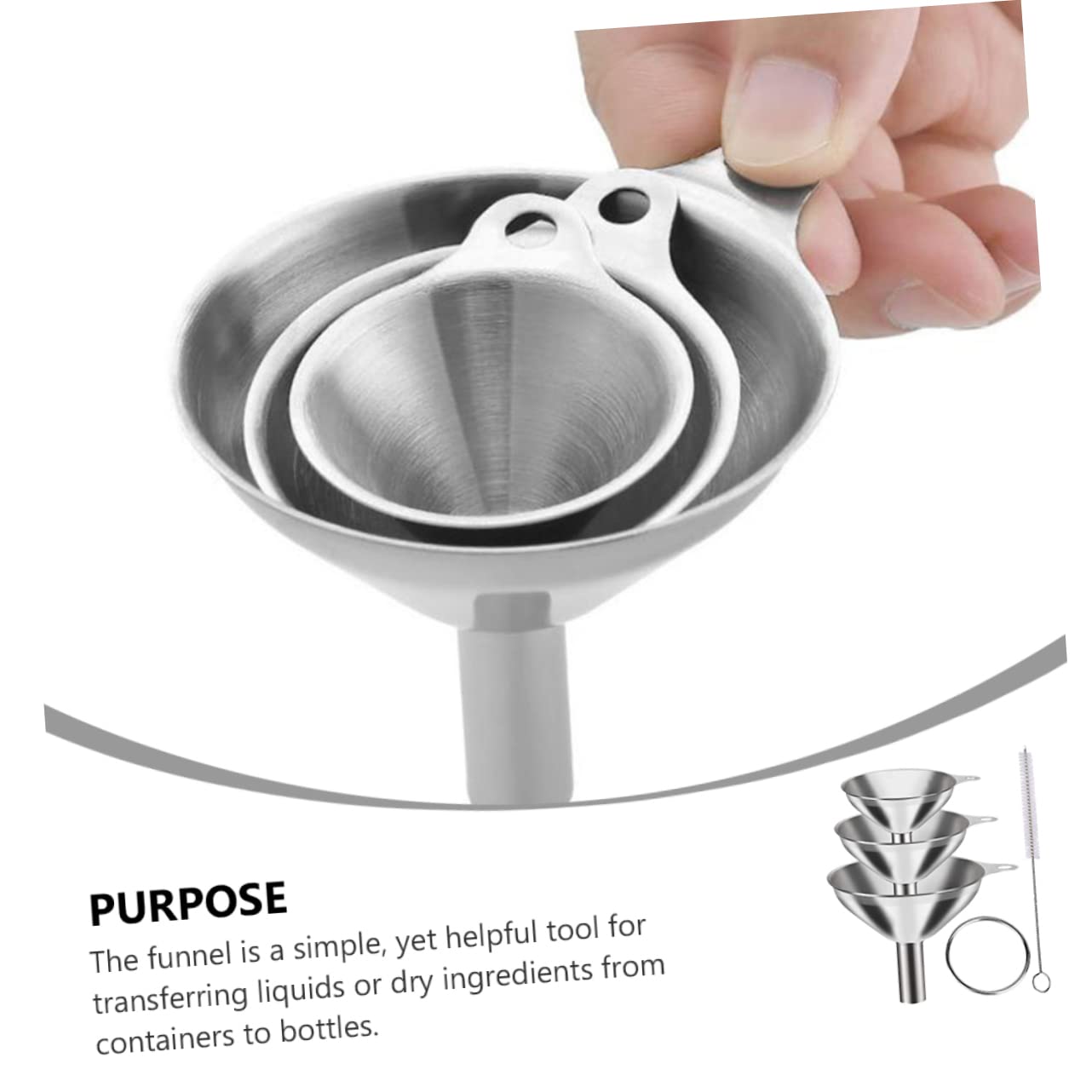 LABRIMP Imbuto in Acciaio Inox Per Cucina Per Trasferire Olio Liquidi Gancio Per Spazzola Accessorio Da Cucina