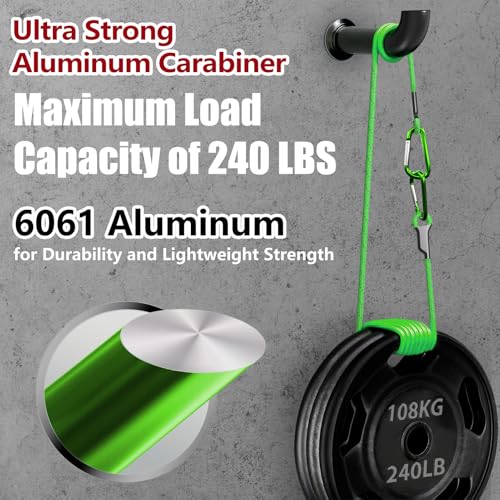 Image of sprookber 4 inch & 5 inch Extra Large Aluminum Carabiner D Ring, Caribeener Clips, Spring Snap Hook for Keychain Clip, Set of 4