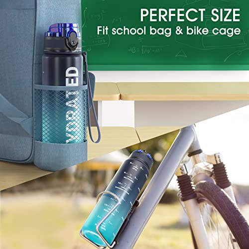 Image of Sahara Sailor Water Bottle, 32 /25 /17oz Durable and Leakproof Water Bottles Motivational with Time Marker, Tritan, BPA Free, Wide Mouth with Easy Clean Brush for Gym, Travel, School, Office (1 Bottle)