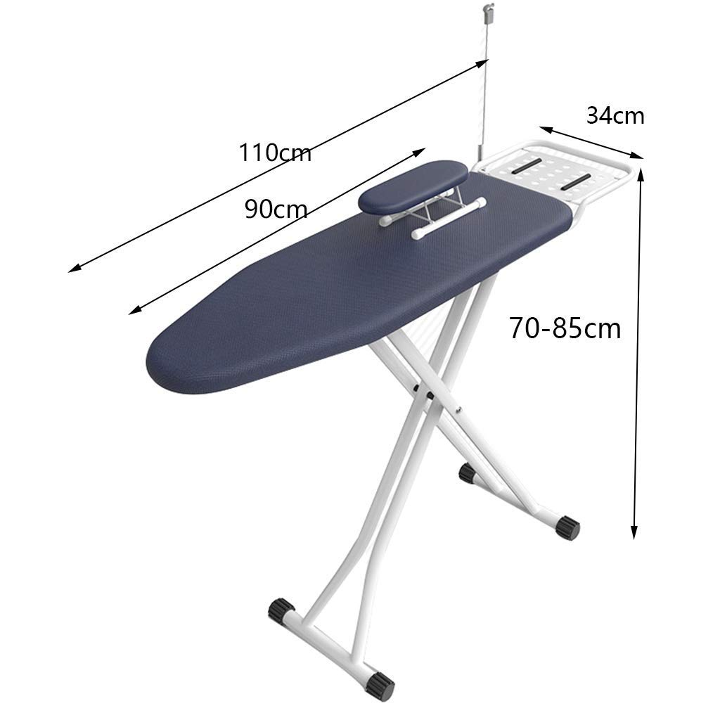 Grande asse da stiro con vassoio con supporto per cavi e supporto per stirare, per casa, camera da letto, soggiorno, asse da stiro, B-110 x 34 x 70