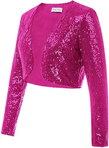 Image of PINK WINGS Girls Sequined Shrugs