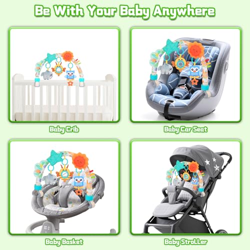Image of Car Seat Toys for Babies 0-6 Months,Arch Stroller Toys for Infant 0-6 Months,Mobile for Bassinet Bouncer Hanging Toys Fit for Crib,Stroller,Car Seat Shower Gifts for Baby 6-12 Months(Animals)