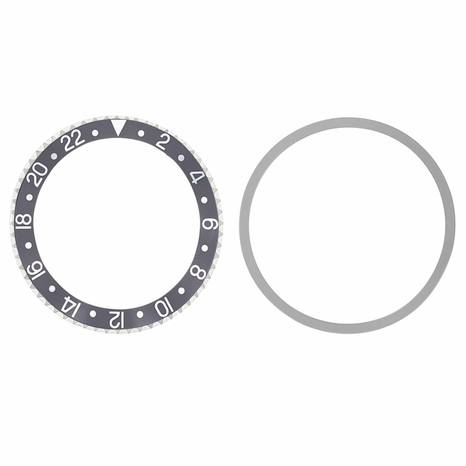 Ewatchparts Bezel & Insert Compatible With Vintage Rolex GMT Master I 1675,16750,16753,16758 Gray Silver