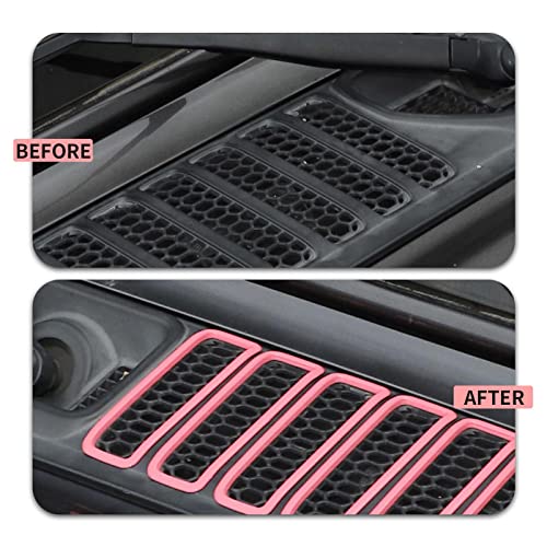 Image of Hood Vent Cover Cowl Panel Vent Cover Trim Fit for 2018-2026 Jeep Wrangler JL JLU & Gladiator JT Exterior Accessories (Pink)