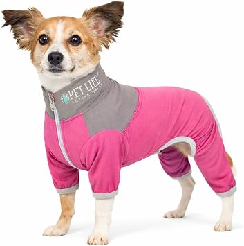 Pet Life Active Embarker Lightweight 4-Way Stretch and Quick-Dry Two-Tone Full Body Fitness Dog Tracksuit Sweater