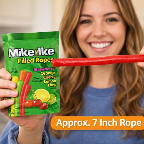 Mike and Ike Filled Licorice Ropes, sabores frutales surtidos, 2 pack miniatura 3