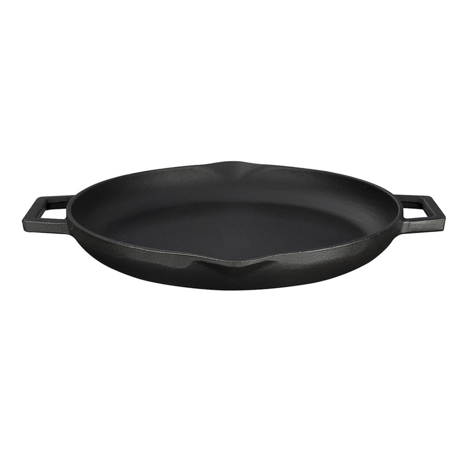 Lava Döküm Yuvarlak Kızartma Tavası, Metal Kulplu, 26 cm, Siyah