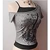 Emo Grunge Shirts Women 2000s Graphic Baby Tees Fa... #4
