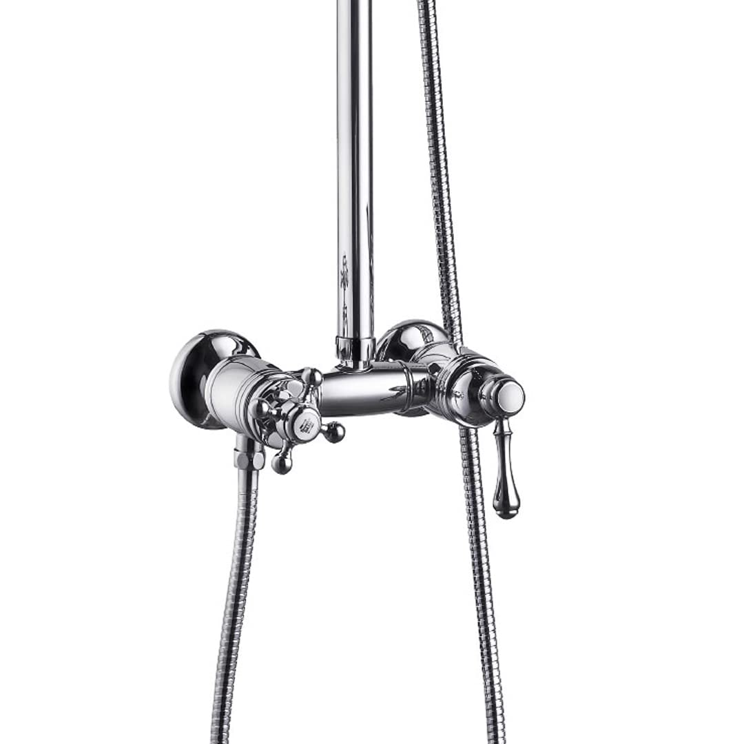 Essebagno Columna de ducha Leeds 2 retro cromada con mezclador mecánico