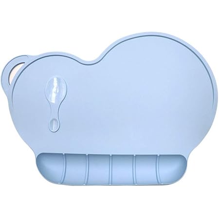 Amazon Co Jp Miuphro 食事マット シリコン ポケット付き フチ付き 子供 キッズ ベビー 赤ちゃん ランチョンマット 離乳食 マット 折りたたみ 丸洗い 可愛い 保育園 幼稚園 ブルー ベビー マタニティ