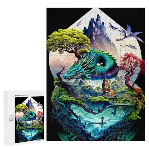 Puzzle 500 pièces pour adolescents Dragon Heartland Fantasy Puzzle pour adultes Jeu de réflexion Analyse et Logique 500 pièces