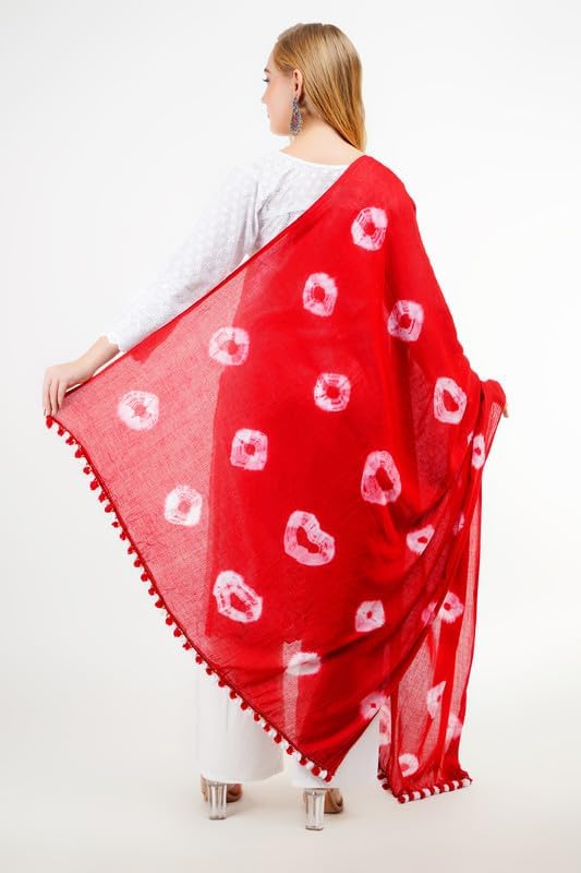 Pure Cotton Dupatta Bandhani Long Stole Veil Hijab Scarf Traditional Wedding Party Wear Wrap Chunni2