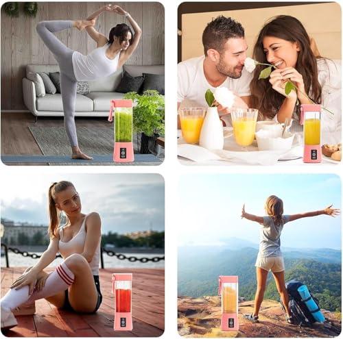 Image of Portable Electric Nail Drill J-u-!-c-e-r 380ML USB Rechargeable Blender Heavy Duty Juicer, 6 Blades, Mini Handheld Fruit Hand Mixer for Home & Outdoor Use