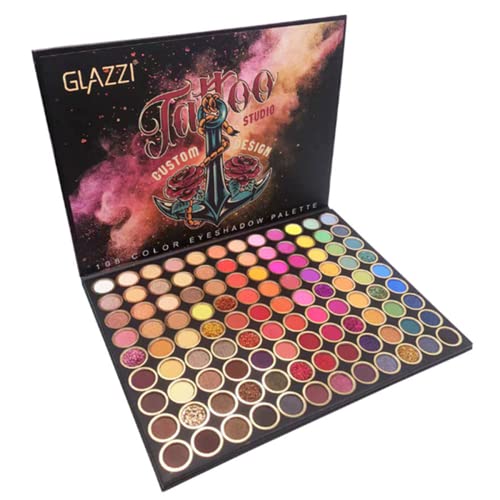108 Farben Professionelle Lidschatten Palette, Matte Schimmer Glitter Bunte Lidschatten, Hochpigmentierte Wasserfeste Langanhaltende Nude Makeup Palette Augen Make Up Sets, Creme – Bild 6