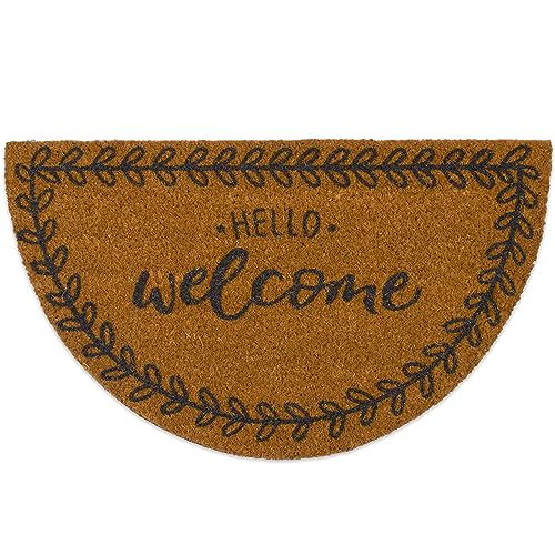 LUA VIKA Coir Doormat - Hello welcome - 40x70 cm - Outdoor Door mat - Front Door mat outside - Half moon Doormats outside - Image 4