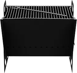 Churrasqueira Dobrável Móvel Maleta Camping Slim Pro Tork Texas Grill Slim Preto + Grelha e Garfo