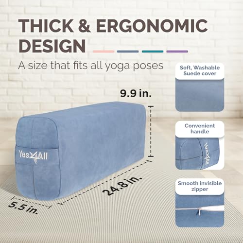Image of Yes4All Triple-Layer Sponge Yoga Bolster Pillow for Restorative Yoga & Meditation - Versatile Yoga Support Pillow, Balance & Poses Modification