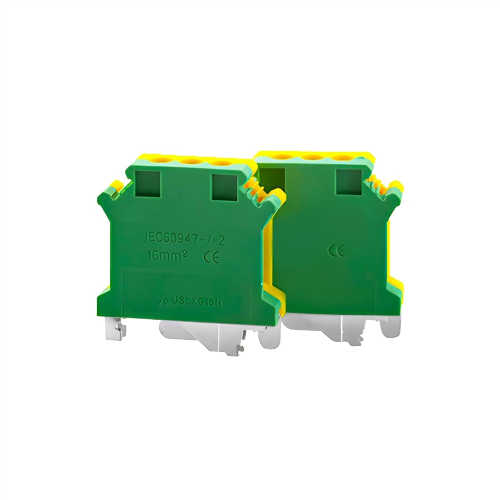 UISLKG-16 PE Bloques de terminales de carril Din Conector de clase universal de tierra Bloques de terminales de tornillo UISLKG16 10PCS