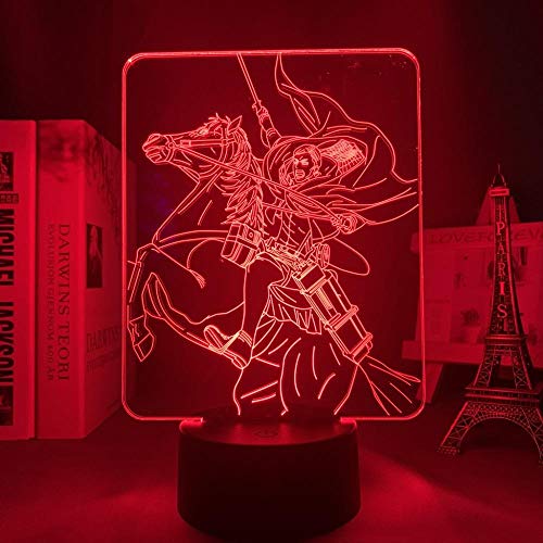 Lámpara de noche 3D Anime Angriff auf Titan 3D Lampe Erwin Smith Licht...