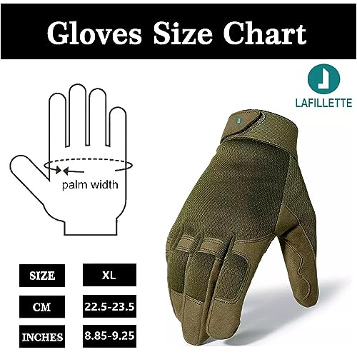 Image of LAFILLETTE Breathable Full Finger Touch Screen Protection Gloves for Motorcycle Cycling Motorbike Sports Climbing (Green)