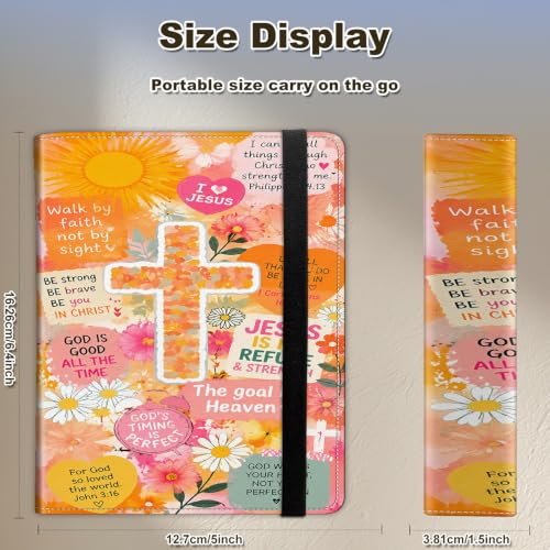 Image of Photo Album 4x6 120 Photos with Strong Elastic Band, Floral Faith Collage | Large Capacity Premium Leather Picture Album, Portable Wallet Albums Photo Book for Family Anniversaries Wedding Baby