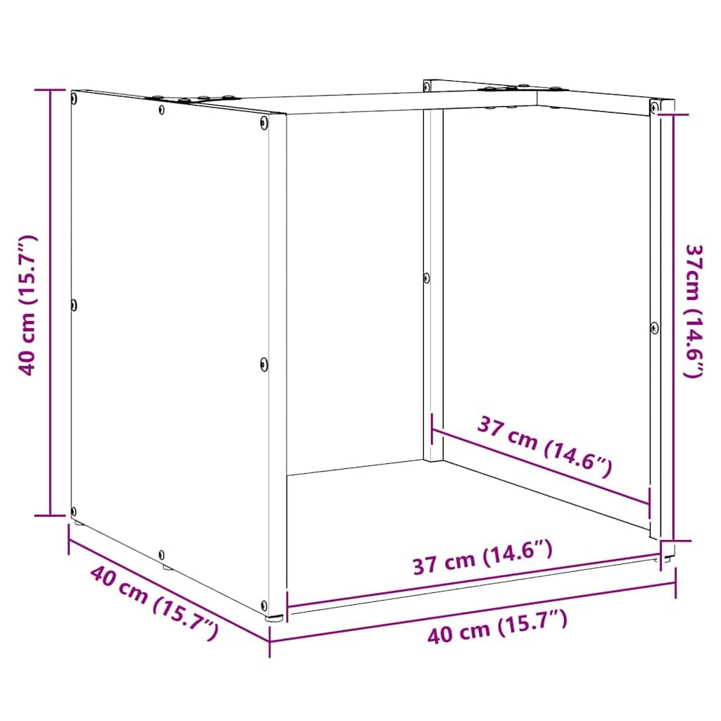 Brennholzregal Edelstahl 40x40x40 cm Kaminholzregal mit großem Fassungsvermögen, korrosionsbeständig, für Innen und Außen, Holzlager für Wohnzimmer, Terrasse, Garten, Ofen, Kamin