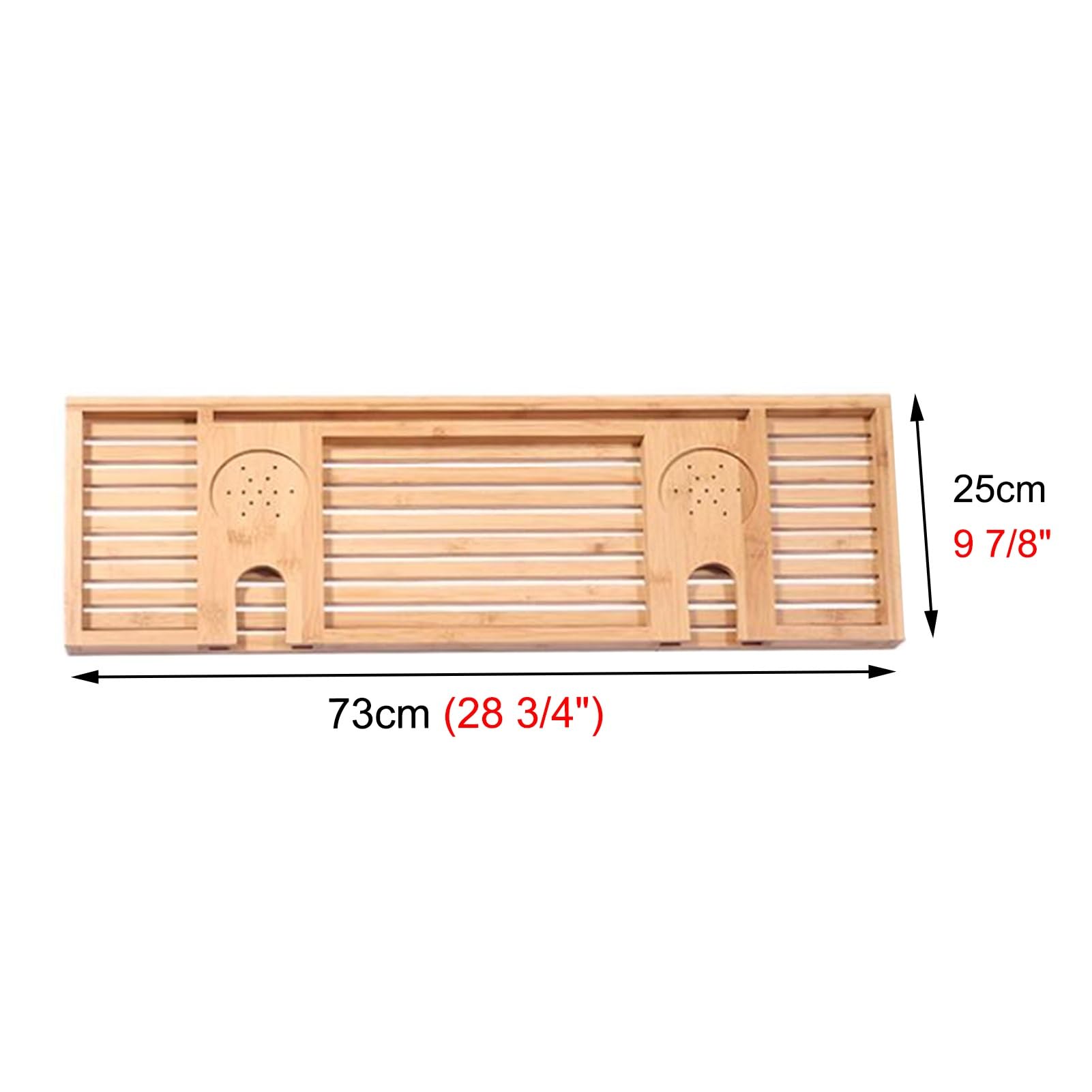 Bandeja de bañoBandeja de baño de bambú para bañera, Bandeja de Mesa de baño de 73 cm con Soportes para Copas de Vino y teléfono, Tablero de Almacenamiento Integrado para bañera, Accesorios