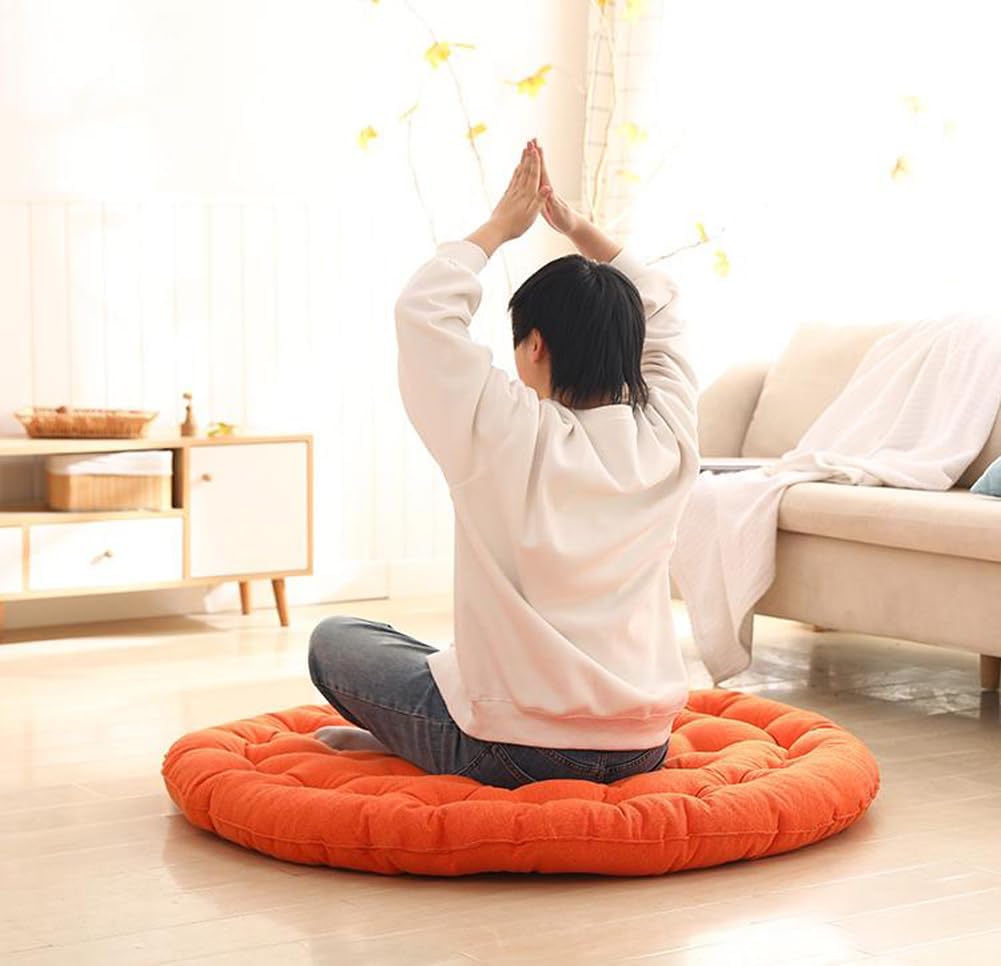 Floor Seat Cushion Pillow Extra Large Meditation Seating for Adults Kids,Round Chair Pad Super Soft Floor Seating Cushion for Tatami Living Room Bedroom (Light Blue,22x22x3inch)