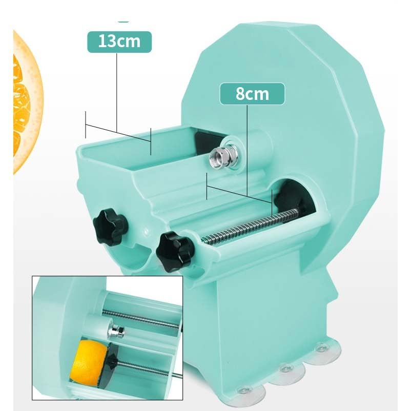Cortador manual de frutas y verduras con grosor ajustable (0,2-12 mm) para uso en cocina, base de succión fuerte, diseño lavable, cuchillas de acero al carbono para un corte rápido en 10 segundos