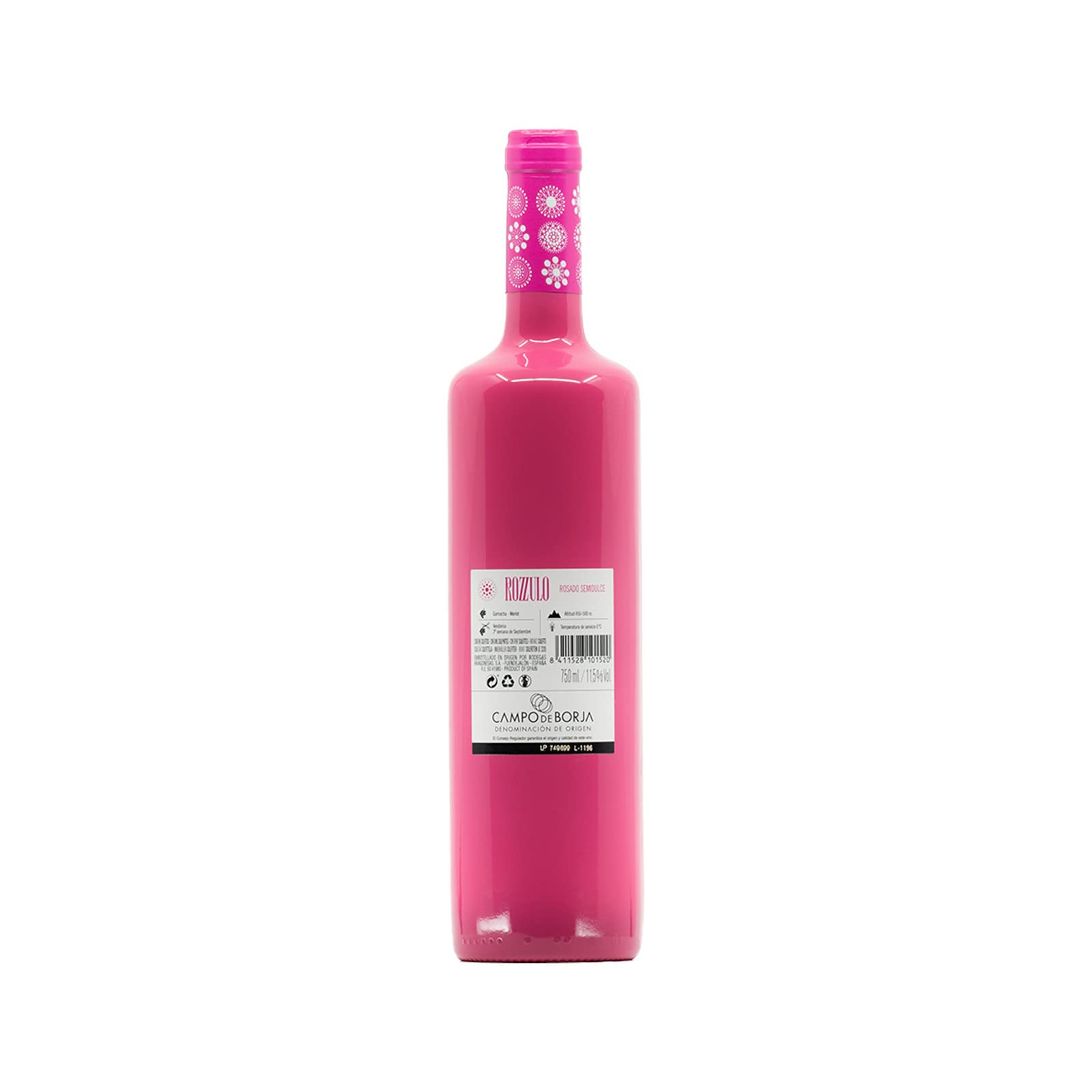 BODEGAS ARAGONESAS - ROZZULO | Vino Rosado Semidulce Denominación de Origen Campo de Borja | Elaborado a partir de Garnacha y Merlot | Caja de 6 Botellas -0,75L/botella